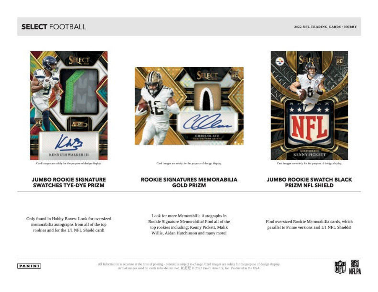 2022 Panini Select Football NFL Hobby Box