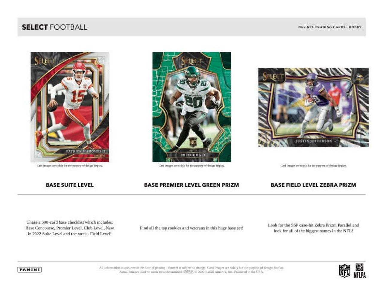 2022 Panini Select Football NFL Hobby Box