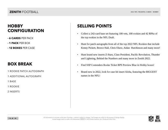 2022 Panini Zenith Football Hobby Case (12)