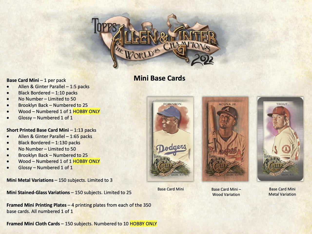 2022 Topps Allen & Ginter Baseball Hobby Box
