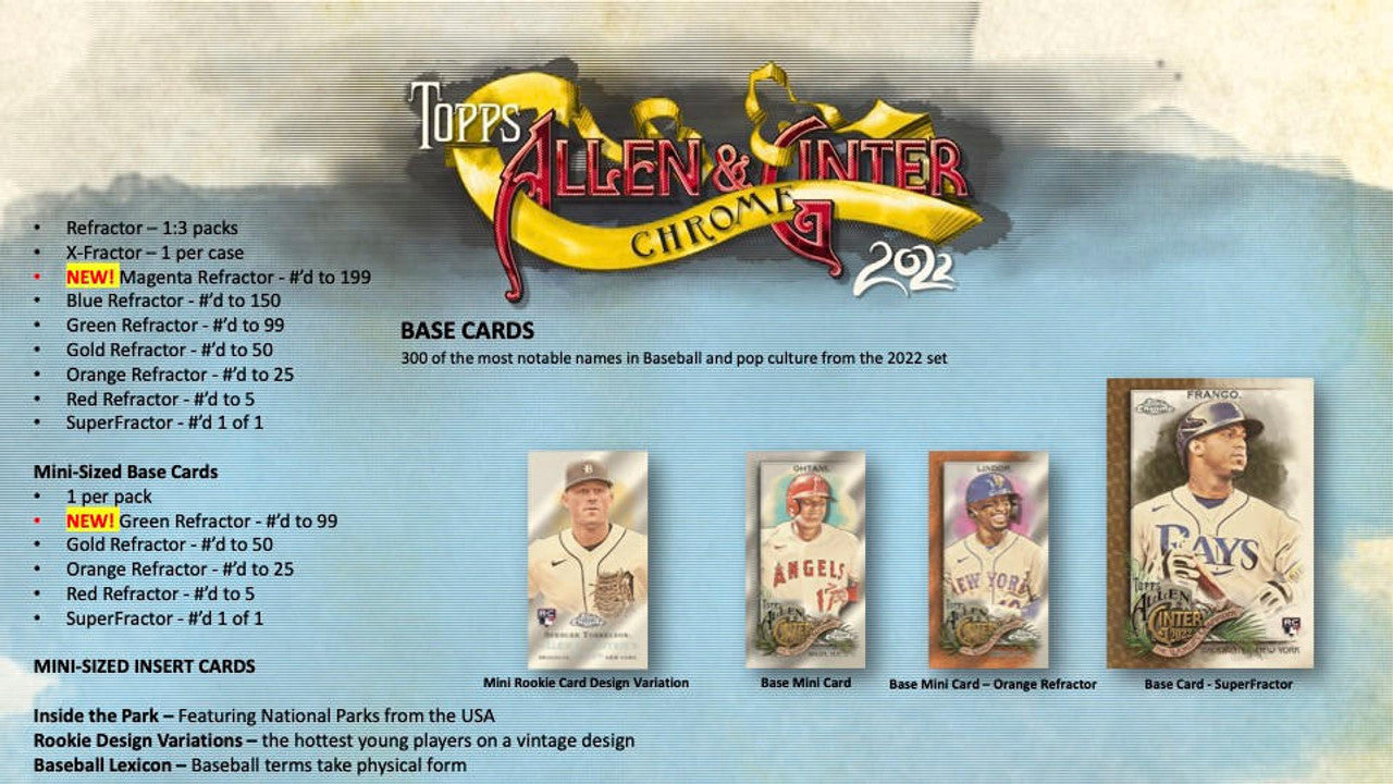 2022 Topps Allen & Ginter Chrome Baseball Hobby Box