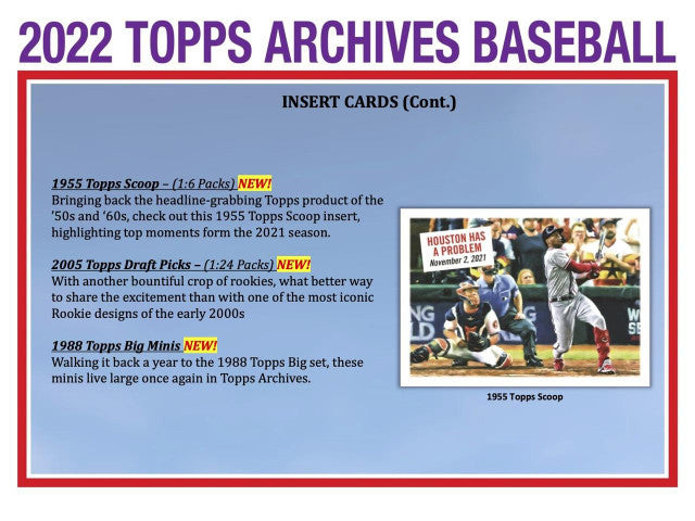 2022 Topps Archives Baseball Hobby Box
