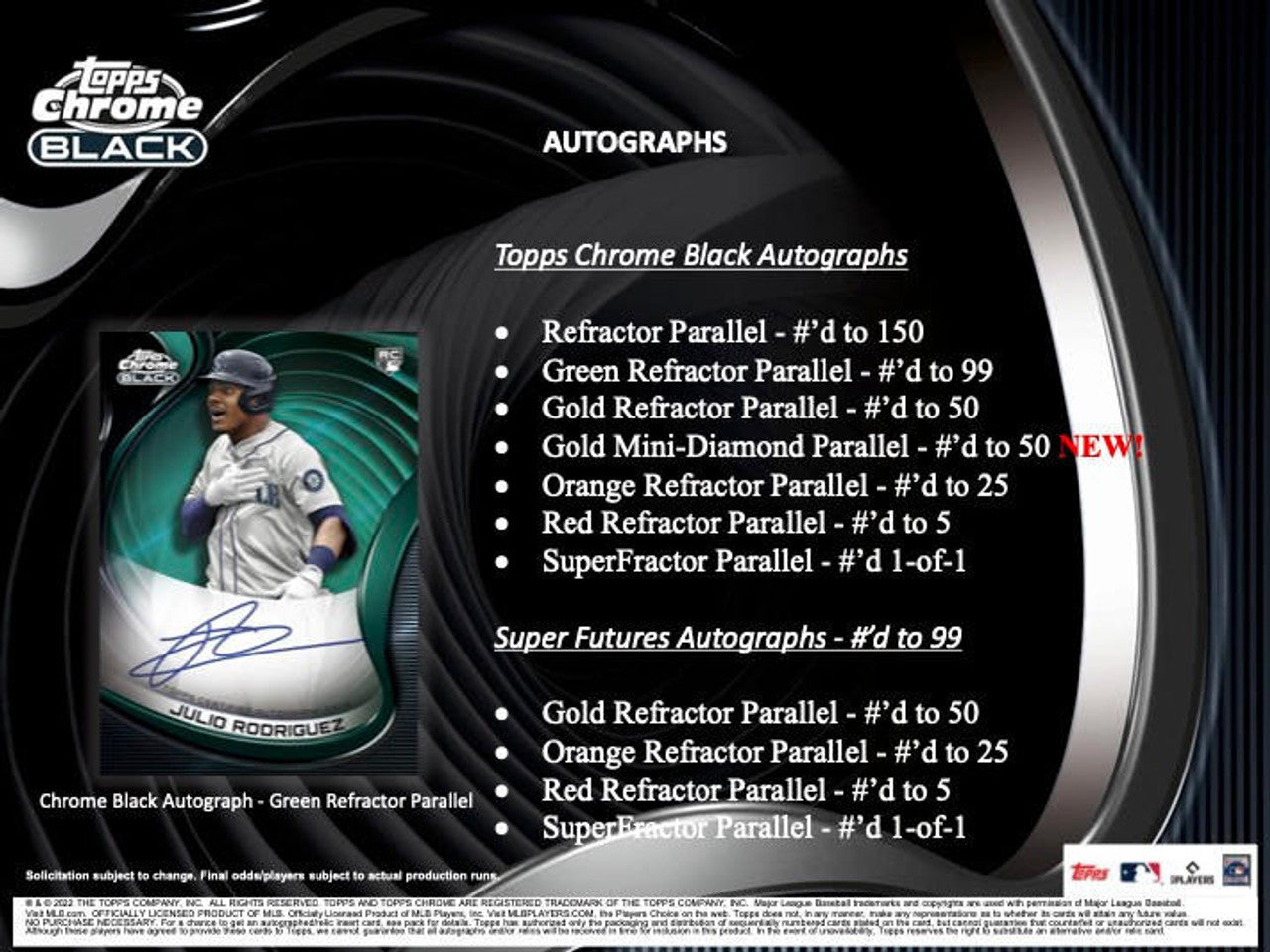 2022 Topps Chrome Black Baseball Hobby Box