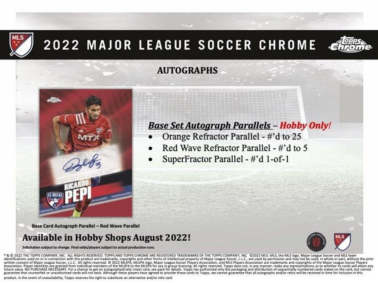 2022 Topps Chrome MLS Soccer Hobby Case