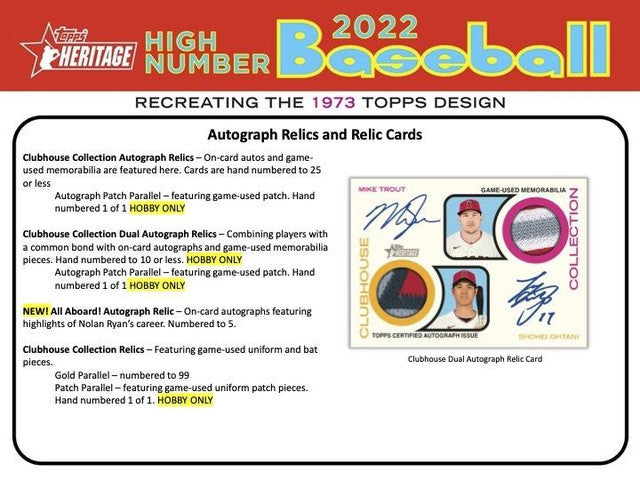 2022 Topps Heritage High Number Baseball Hobby Box