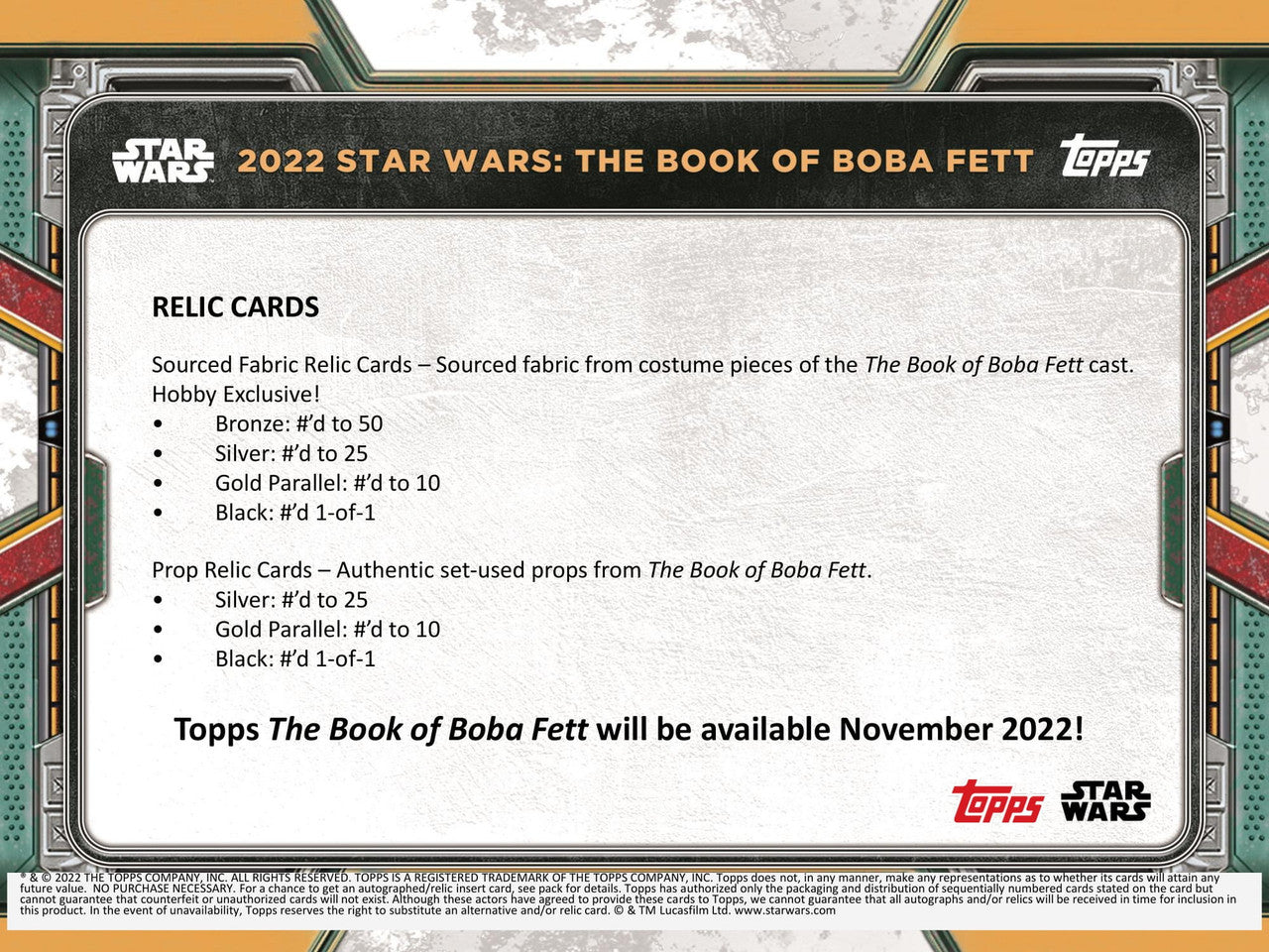 2022 Topps Star Wars Book of Boba Fett Box