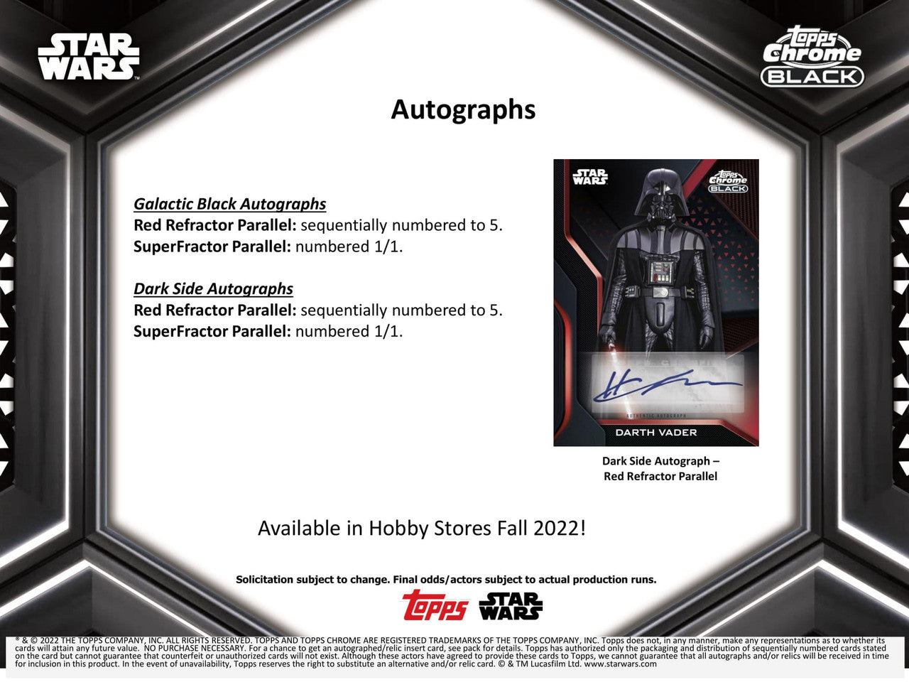 2022 Topps Star Wars Chrome Black Hobby Box