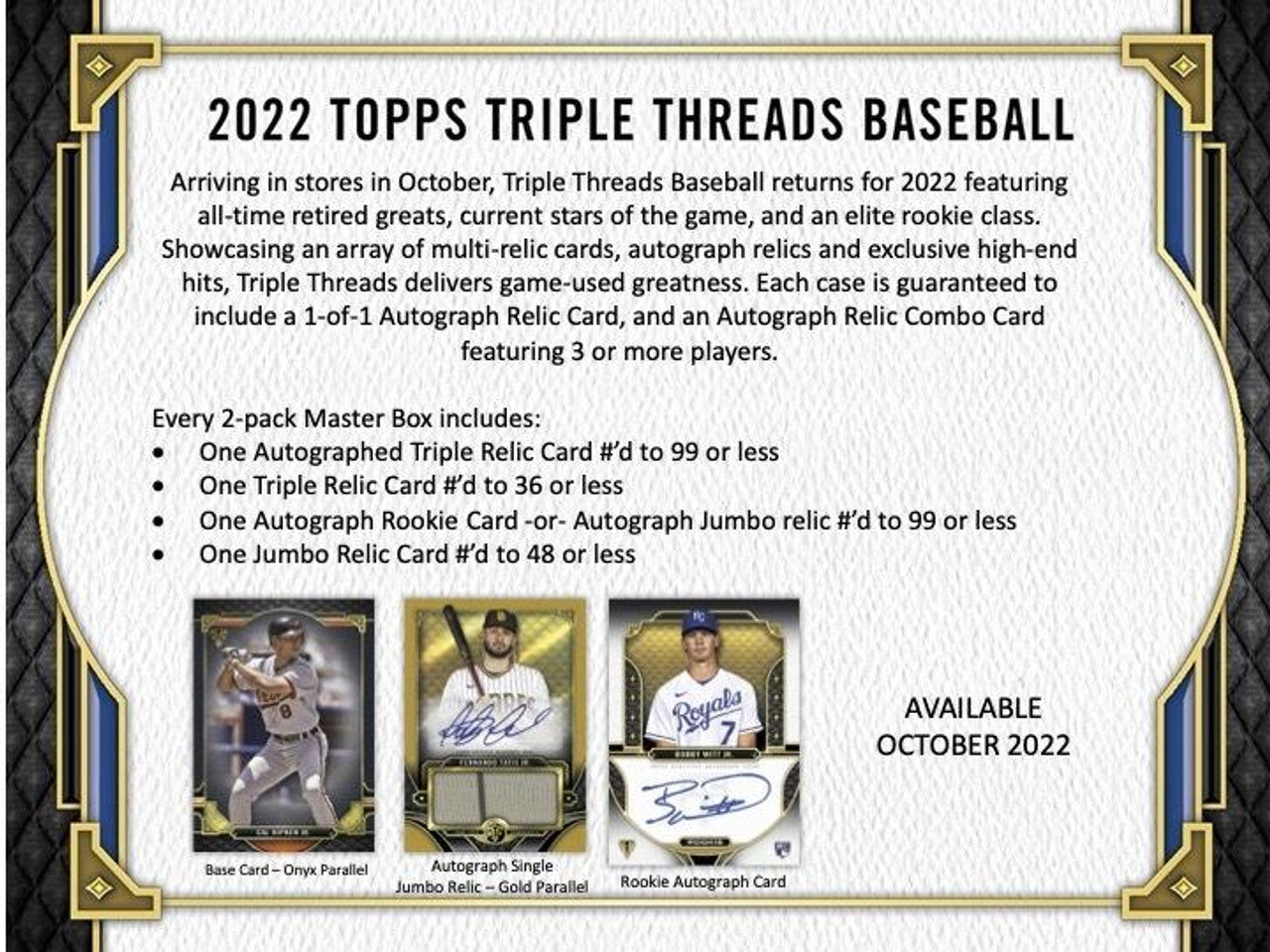 2022 Topps Triple Threads Baseball Hobby Box