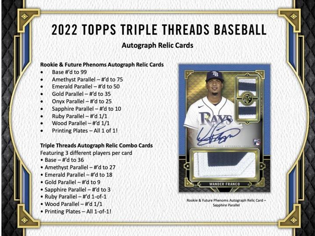 2022 Topps Triple Threads Baseball Hobby Box