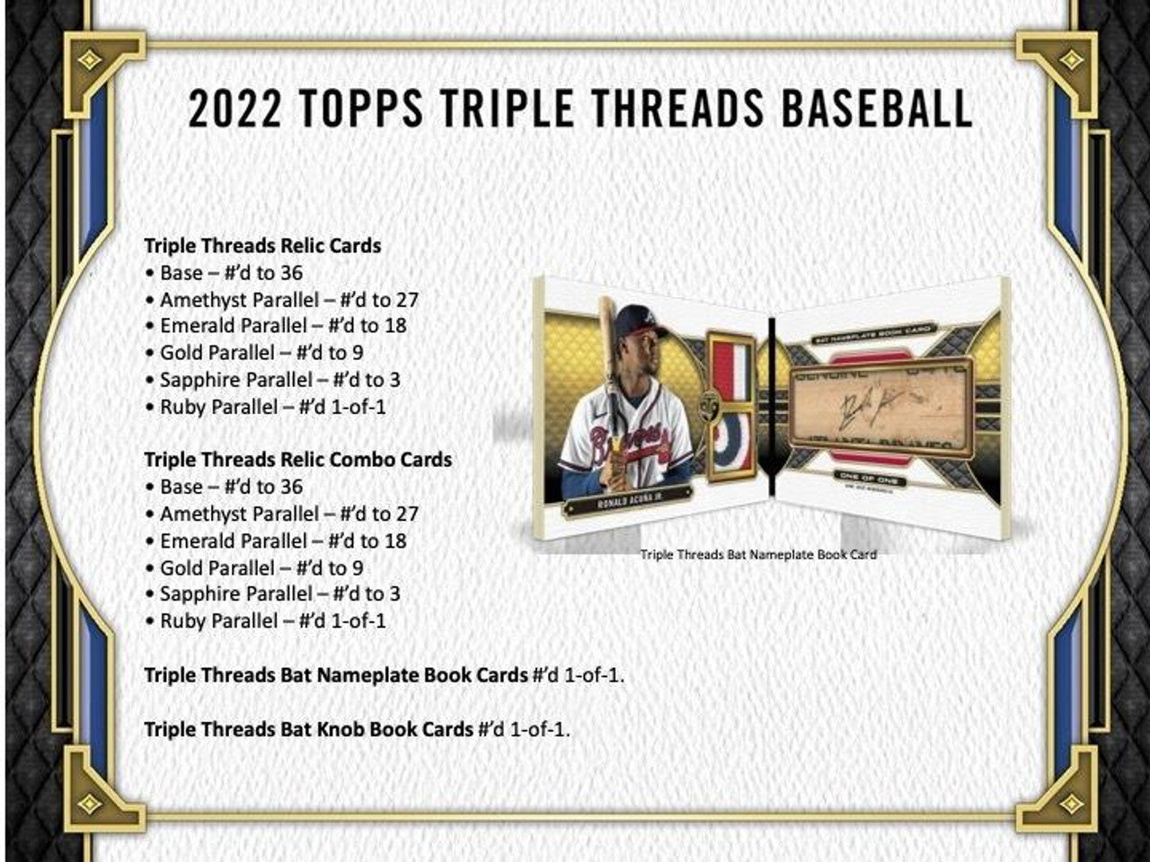 2022 Topps Triple Threads Baseball Hobby Box