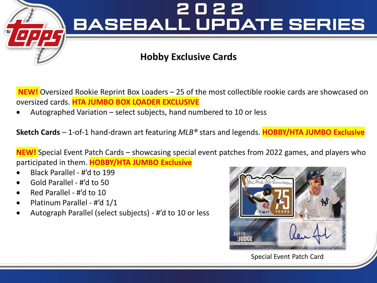 2022 Topps Update Baseball Jumbo Box