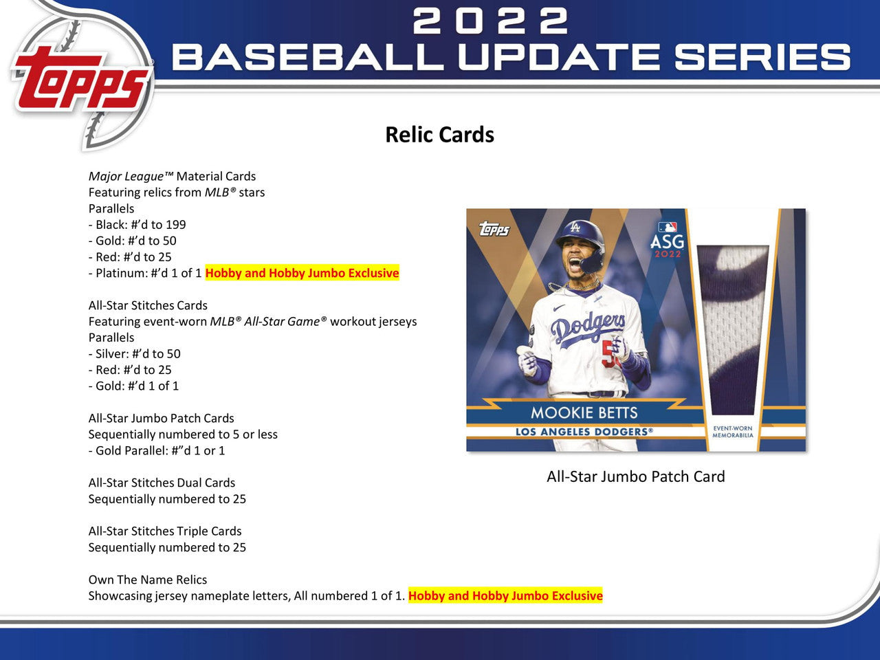 2022 Topps Update Baseball Hobby Box