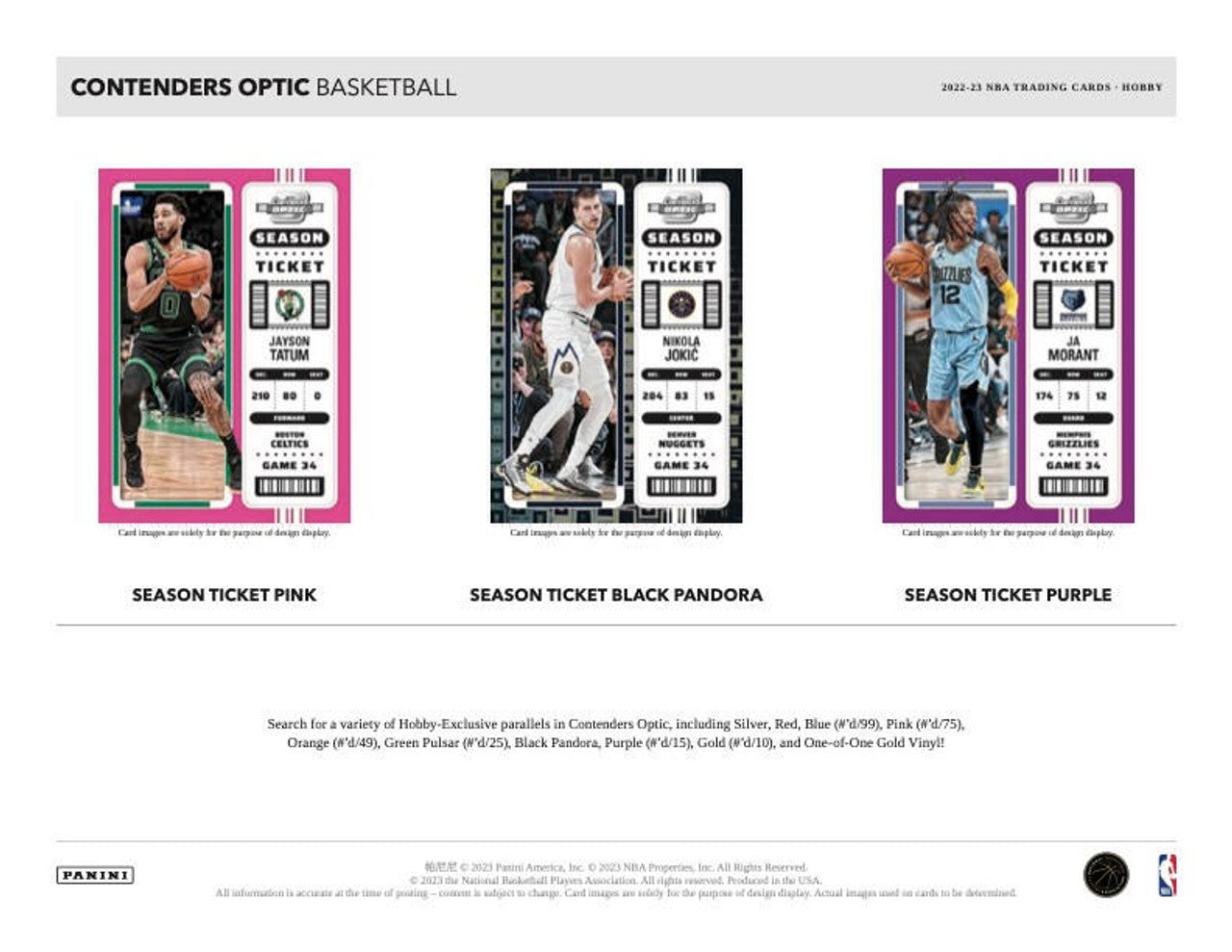 2022/23 Panini Contenders Optic Basketball Hobby Box