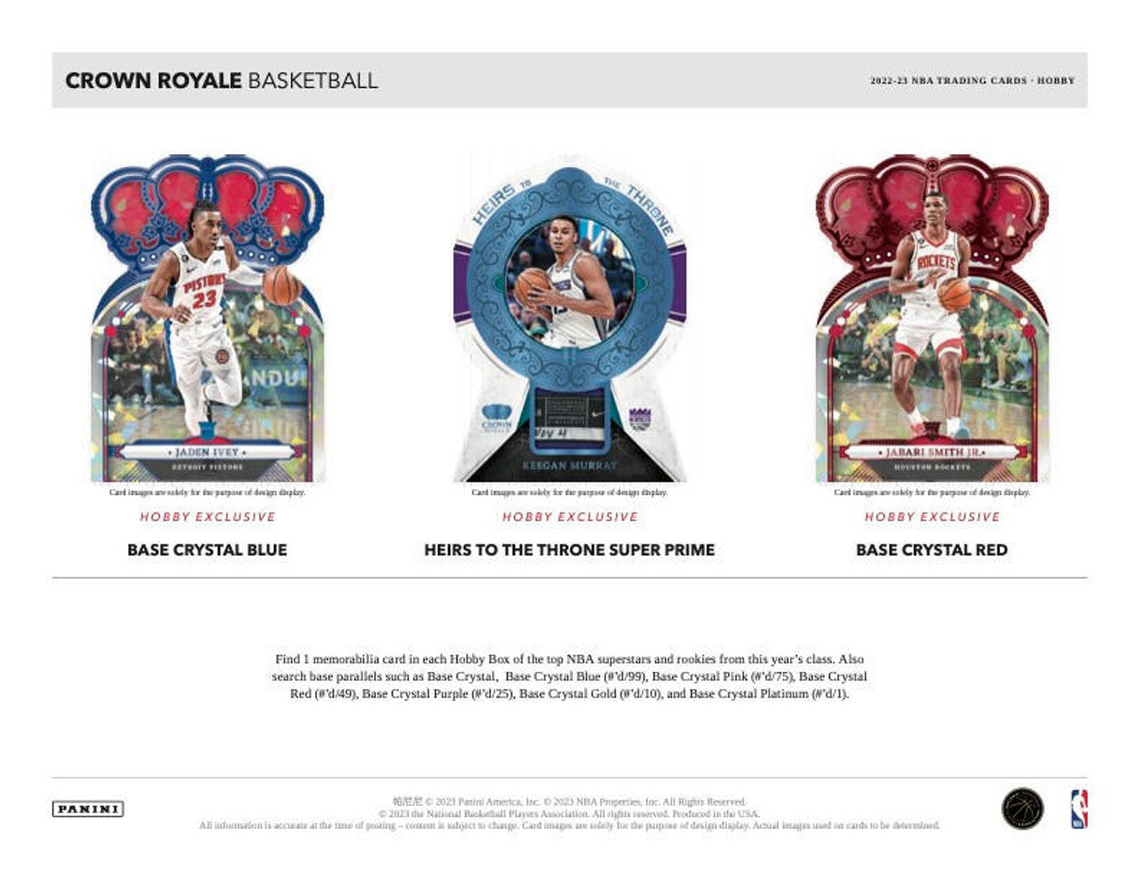 2022/23 Panini Crown Royale Basketball Hobby Box