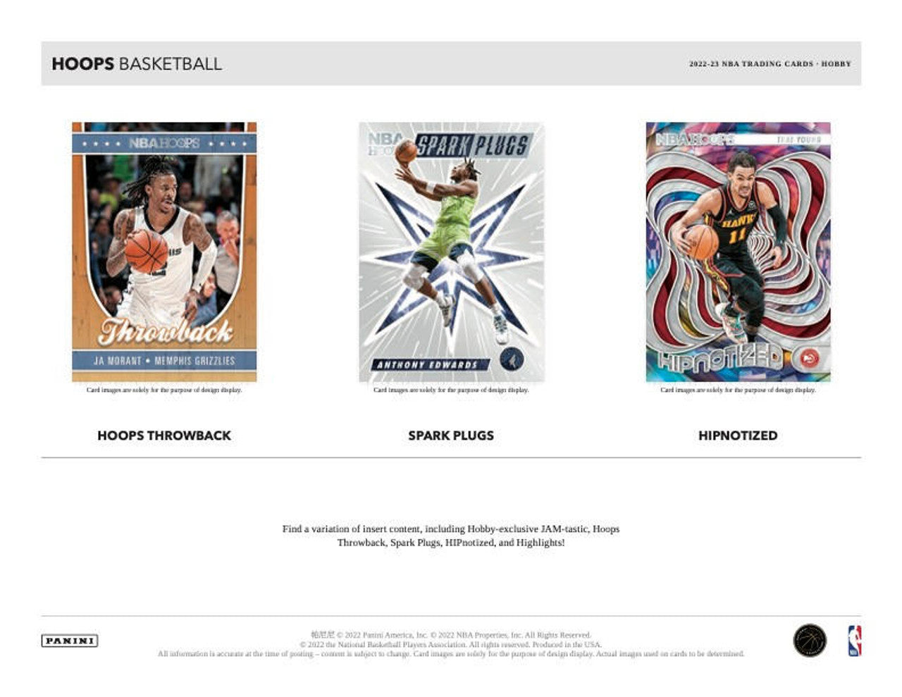 2022/23 Panini NBA Hoops Basketball Hobby Box