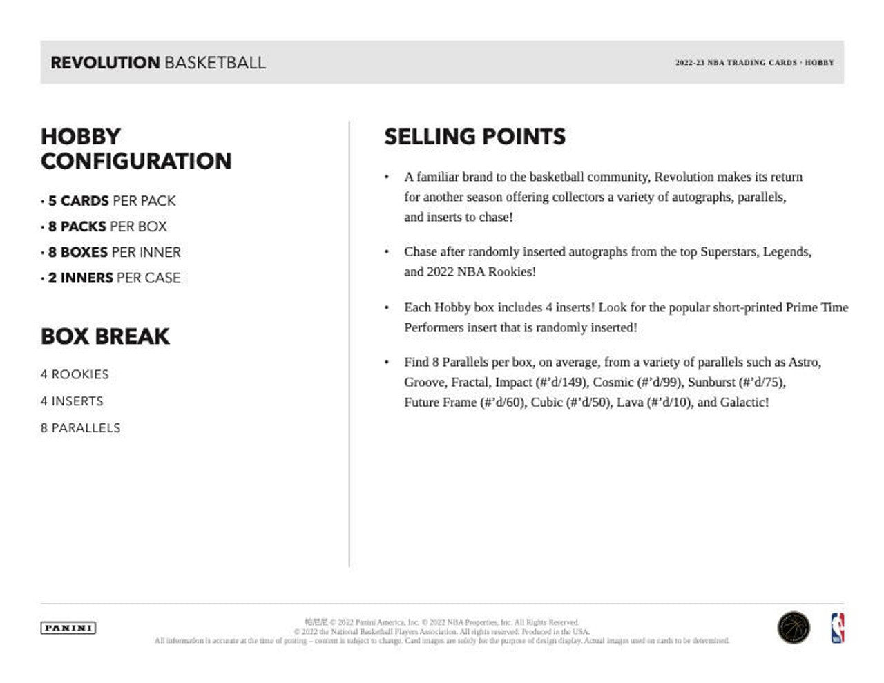2022/23 Panini Revolution Basketball Hobby Box