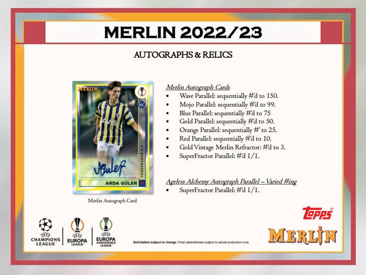 2022-23 Topps Chrome Merlin UEFA Soccer Hobby Box