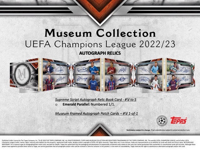 2022-23 Topps Museum Collection UEFA Soccer 12-Box Hobby Case