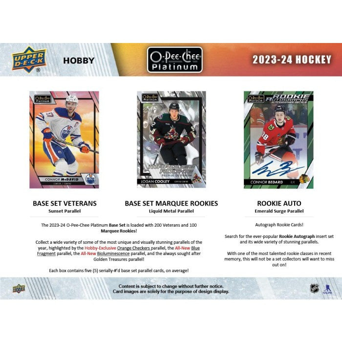 2023/24 Upper Deck O-Pee-Chee Platinum Hockey Hobby Box