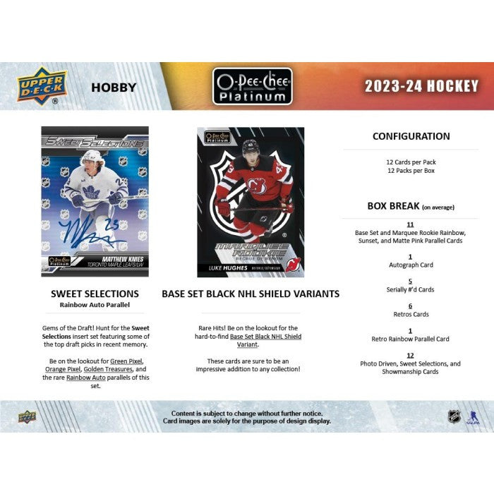 2023/24 Upper Deck O-Pee-Chee Platinum Hockey Hobby Case (8)