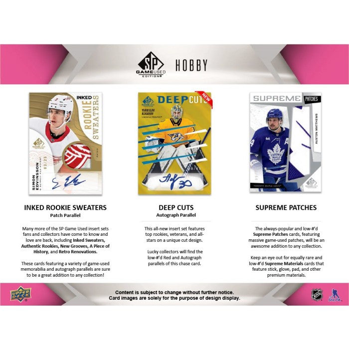 2023/24 Upper Deck SP Game Used Hockey Hobby Box