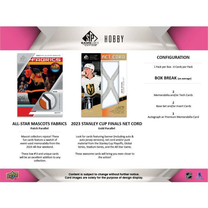 2023/24 Upper Deck SP Game Used Hockey Hobby Case (18)