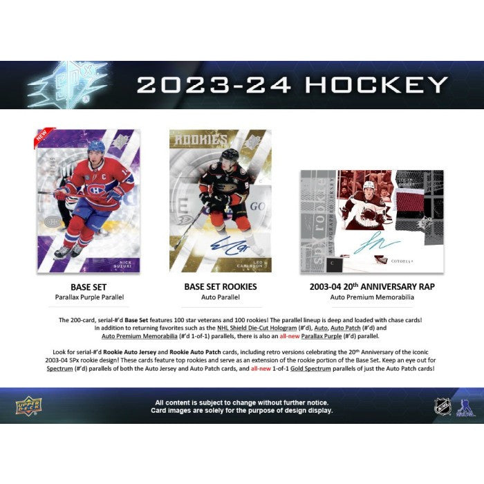 2023/24 Upper Deck SPX Hockey Hobby Box