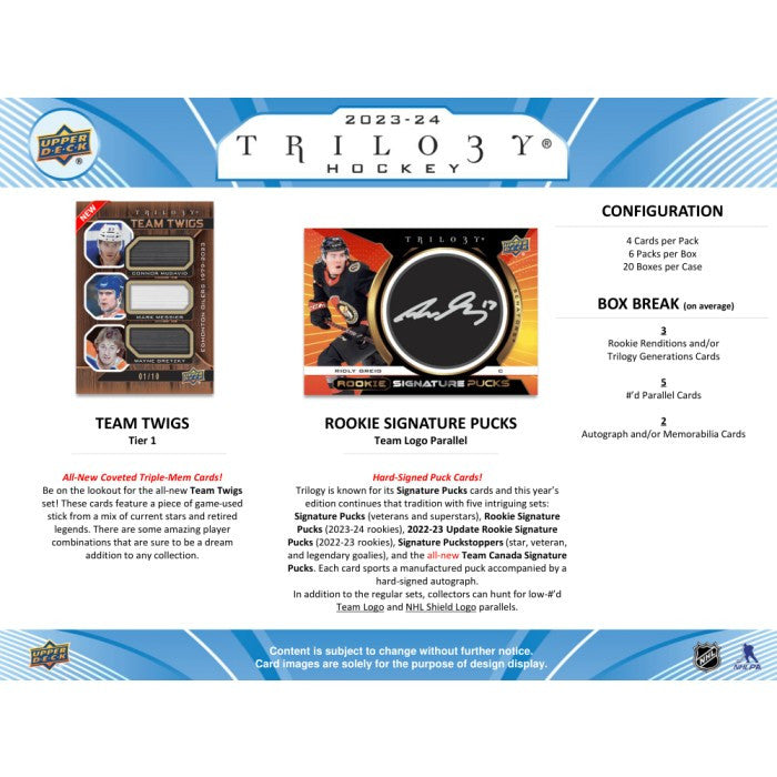 2023/24 Upper Deck Trilogy Hockey Hobby Case (20)
