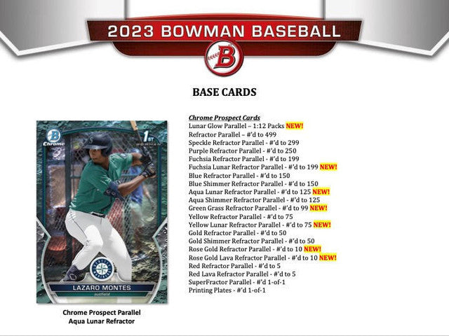 2023 Bowman Baseball Jumbo Hobby Box