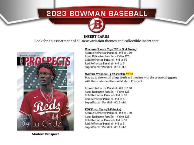 2023 Bowman Baseball Jumbo Hobby Box