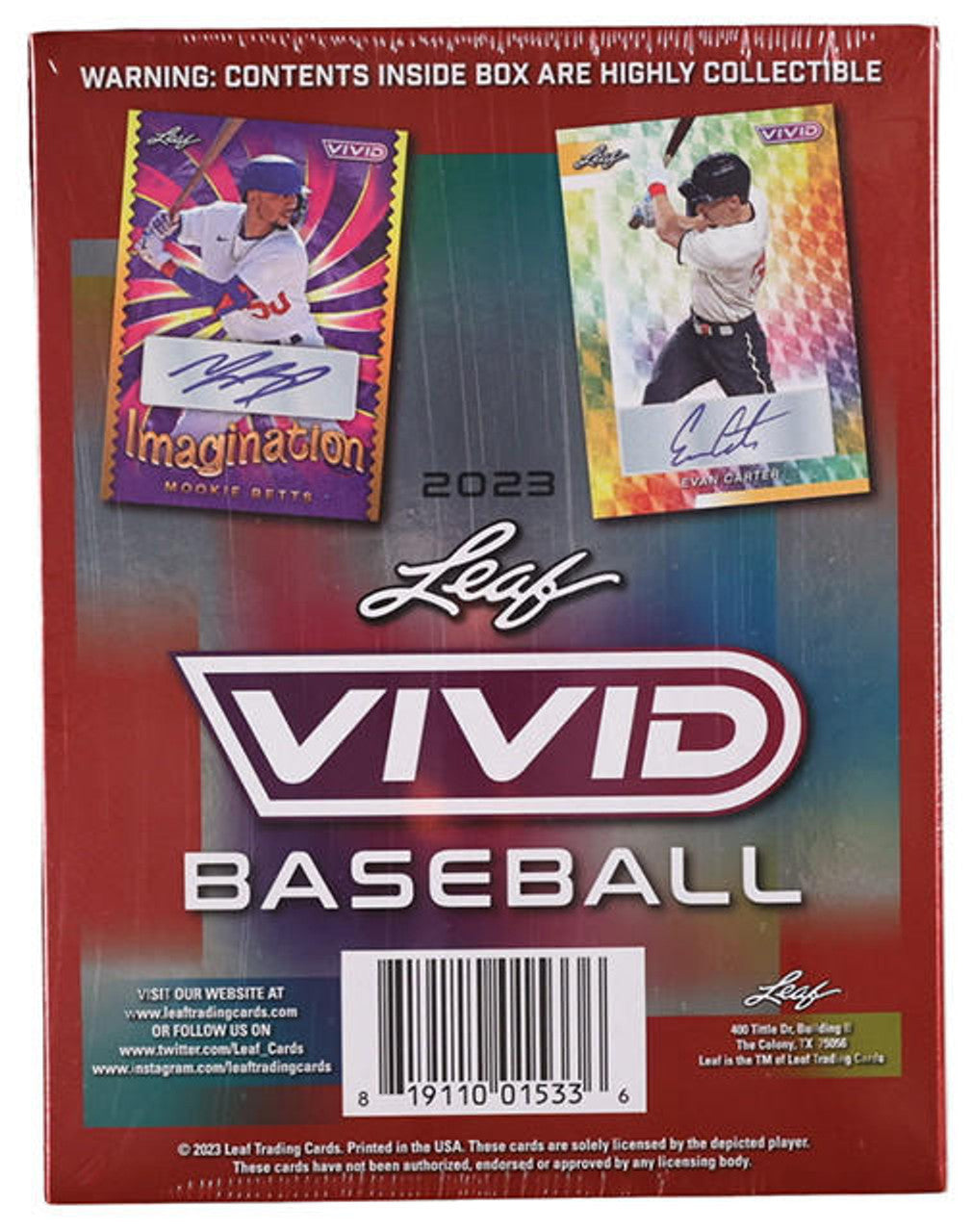 2023 Leaf Vivid Baseball Hobby Box