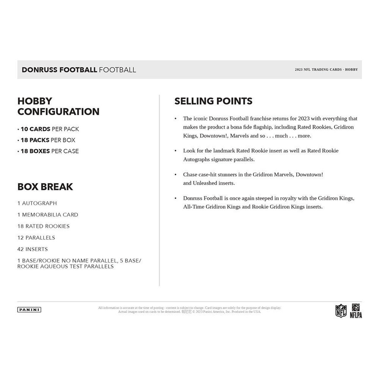 2023 Panini Donruss Football Hobby Box
