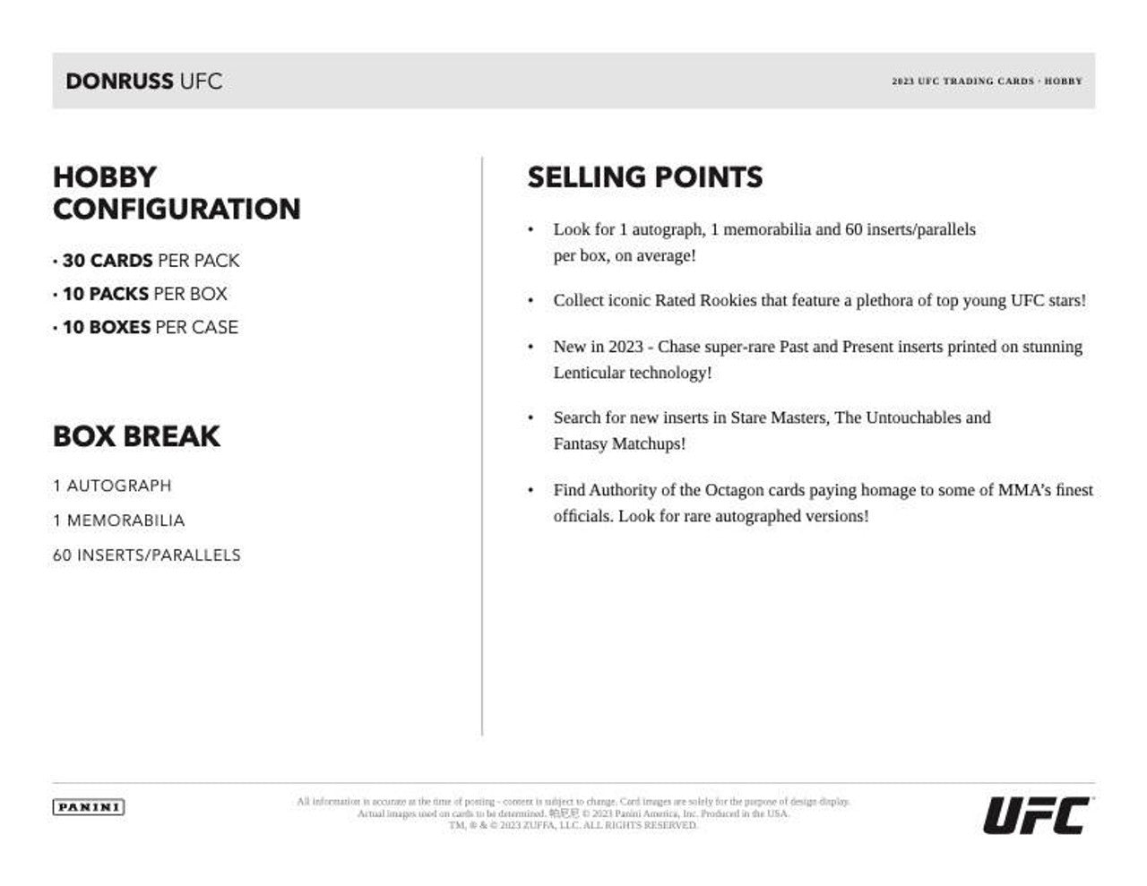 2023 Panini Donruss UFC Hobby Box