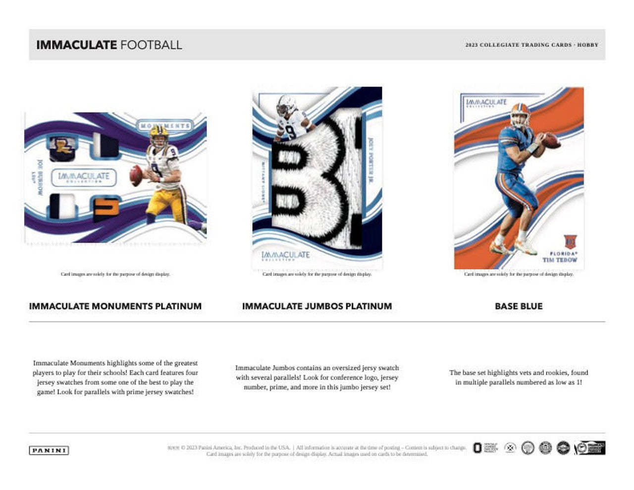 2023 Panini Immaculate Collection Collegiate Football Hobby Box
