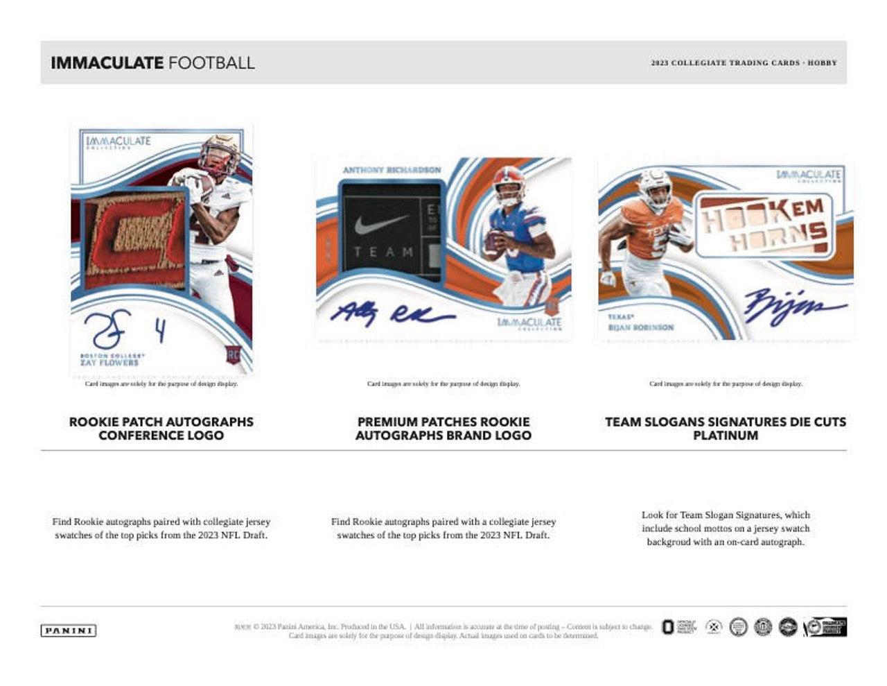 2023 Panini Immaculate Collection Collegiate Football Hobby Box