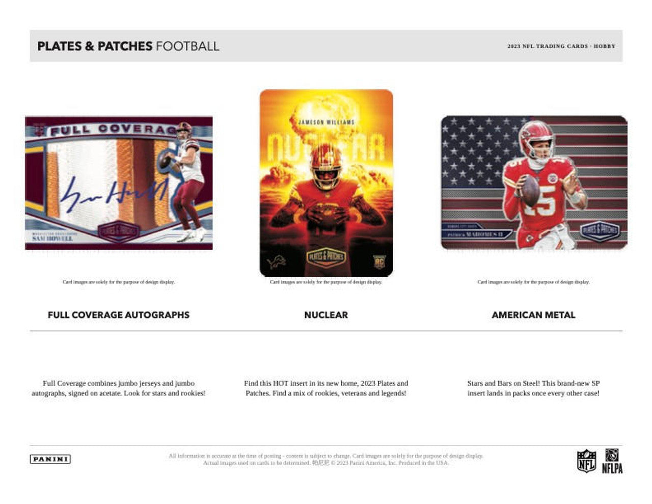 2023 Panini Plates & Patches Football Hobby Box