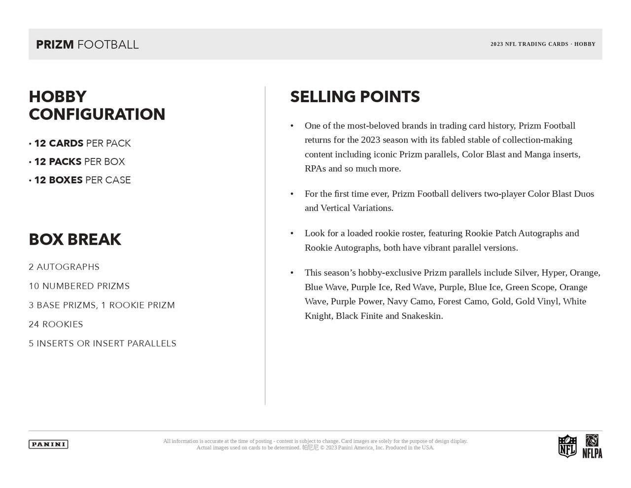 2023 Panini Prizm Football Hobby Box