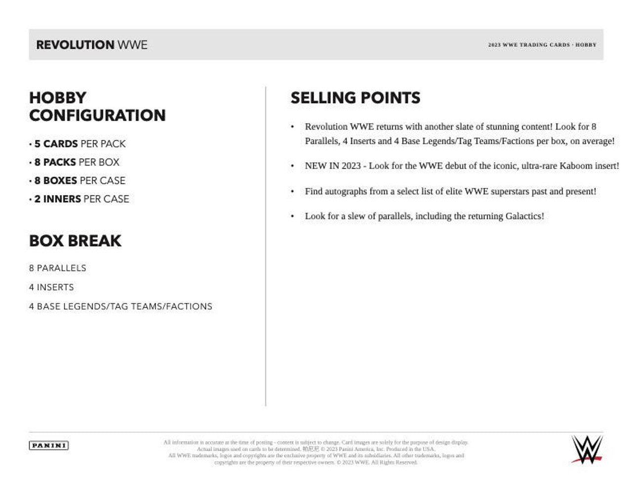 2023 Panini Revolution WWE Wrestling Hobby Box