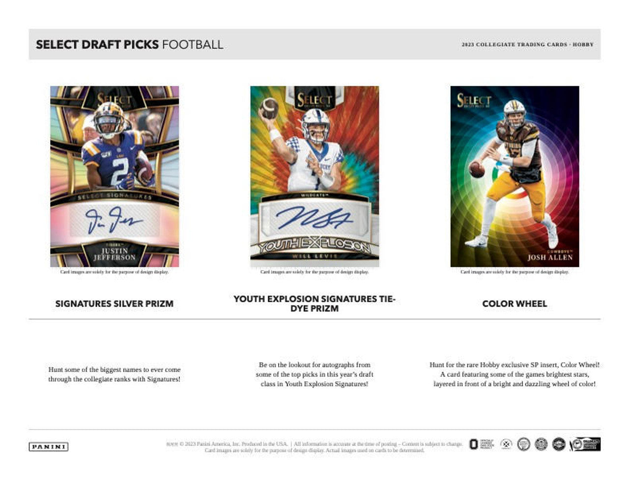 2023 Panini Select Draft Picks Football Hobby Box