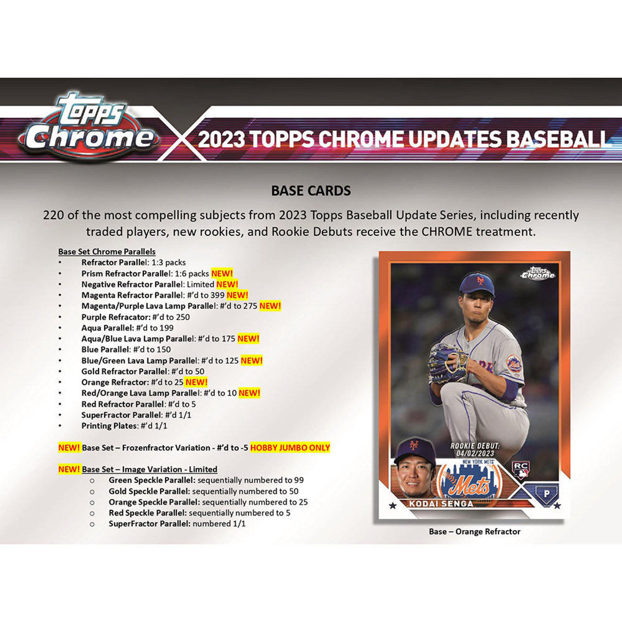 2023 Topps Chrome Update Baseball Jumbo Hobby Box