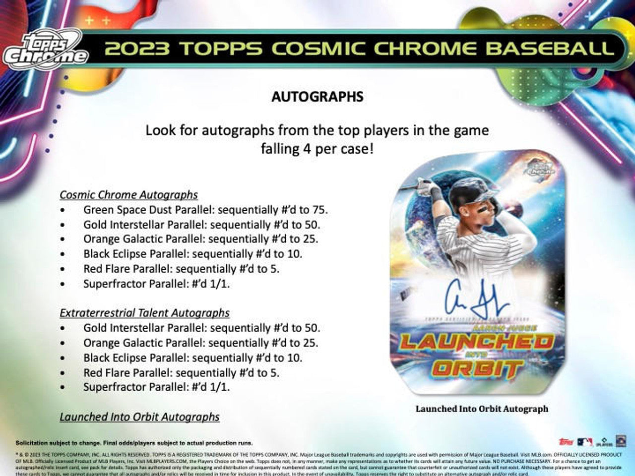 2023 Topps Cosmic Chrome Baseball Hobby Box