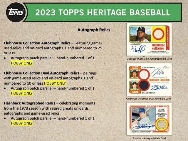 2023 Topps Heritage Baseball Hobby Box