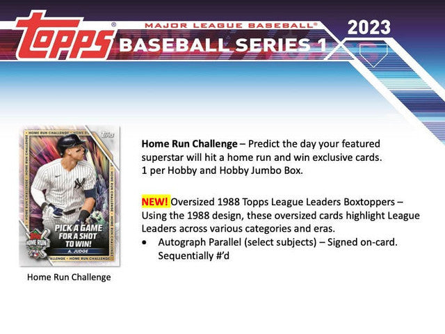 2023 Topps Baseball Series 1 Jumbo Box