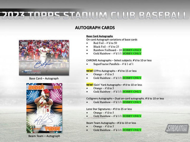 2023 Topps Stadium Club Baseball Hobby Box