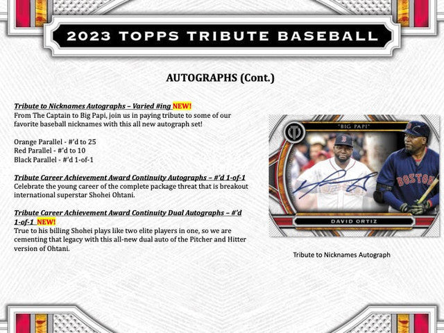 2023 Topps Tribute Baseball Hobby Box