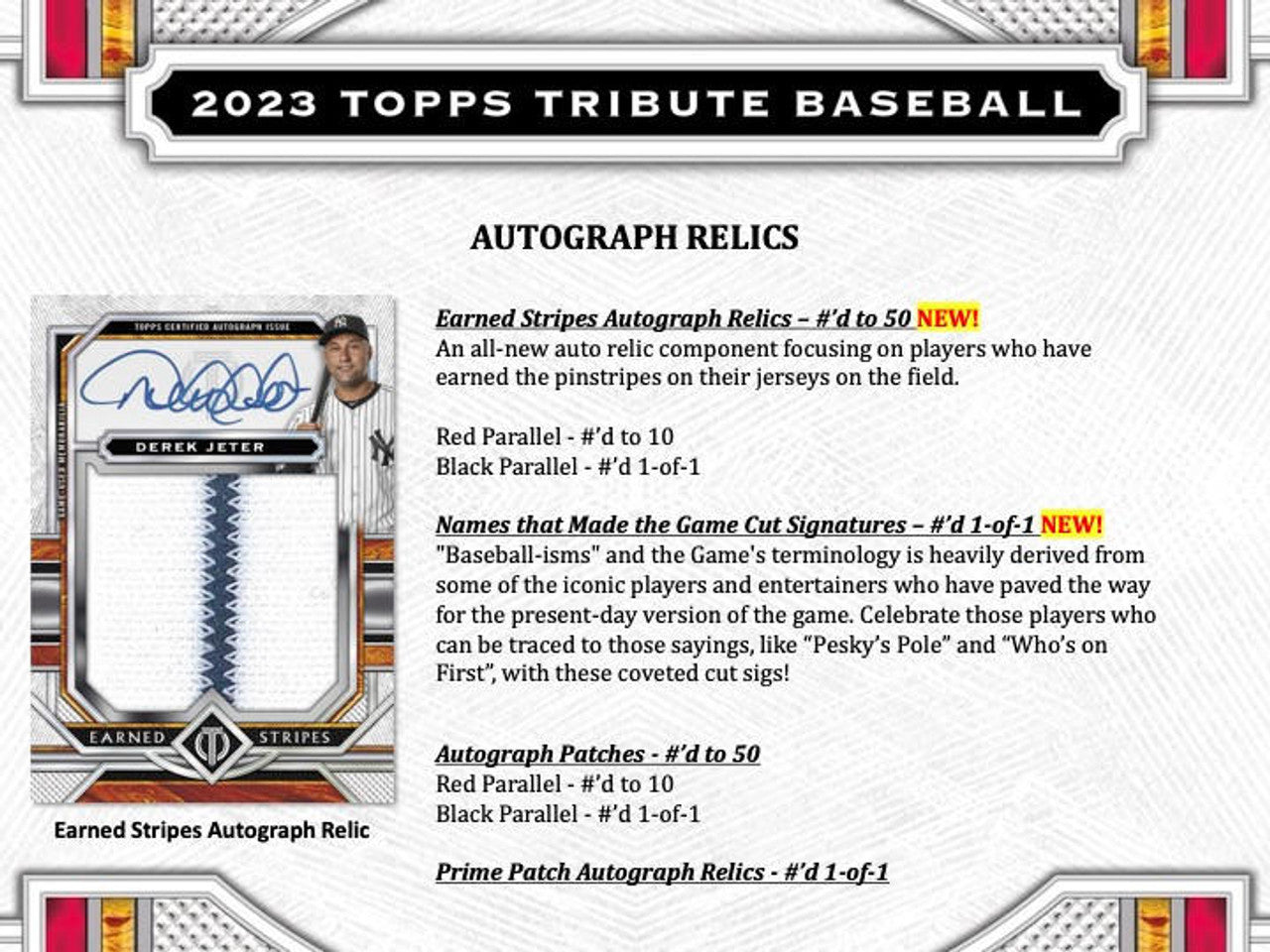 2023 Topps Tribute Baseball Hobby Box