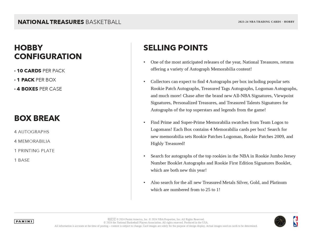 2023/24 Panini National Treasures Basketball Hobby Case (4)