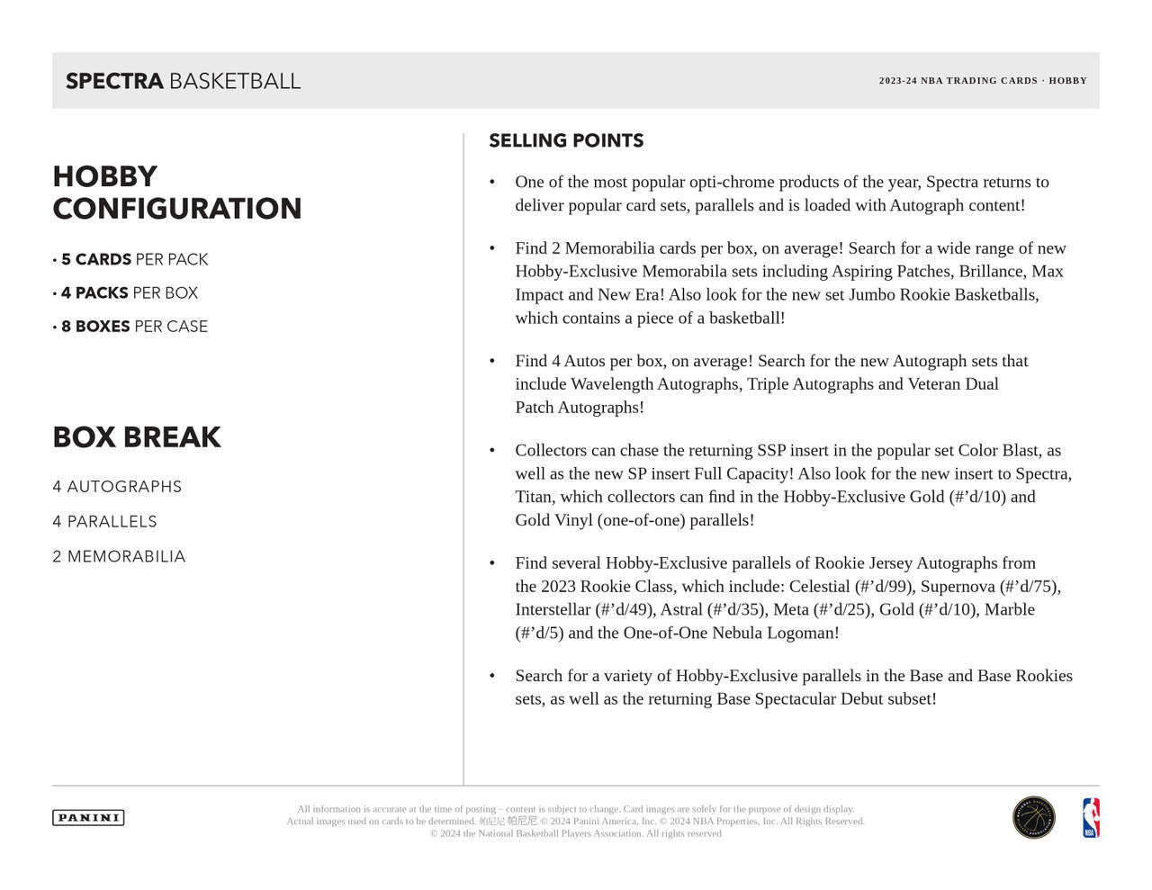 2023/24 Panini Spectra Basketball Hobby Case (8)