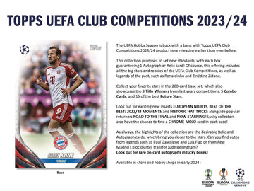 2023/24 Topps UEFA Club Competitions Soccer Hobby Box