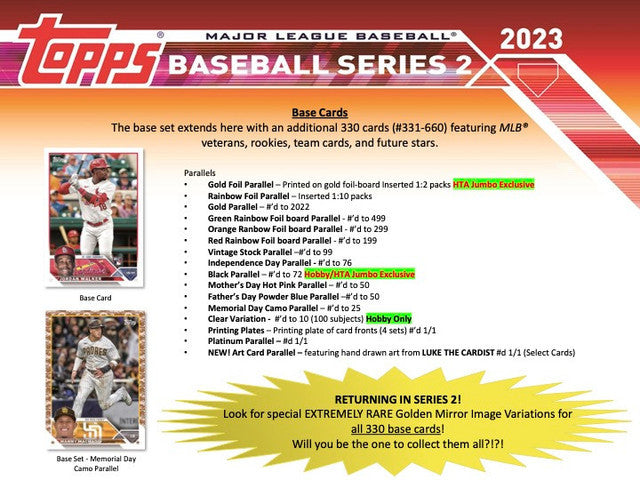 2023 Topps Series 2 Jumbo Baseball Hobby Box